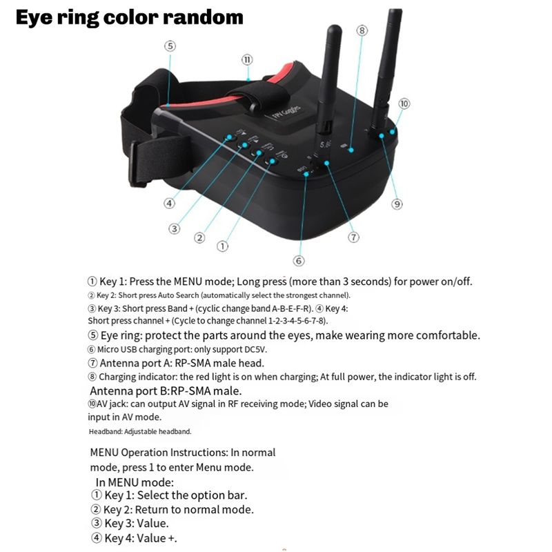 B92B VR009 5.8G FPV-Brille 40C – Fpv Drone Goggles Bewertung und Preis